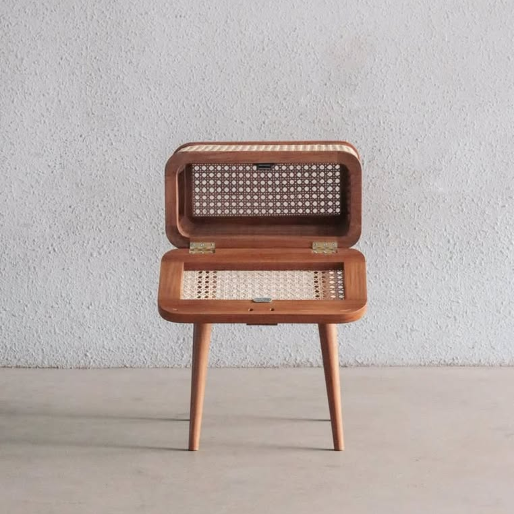 Solid Wood Rattan Side cabinet