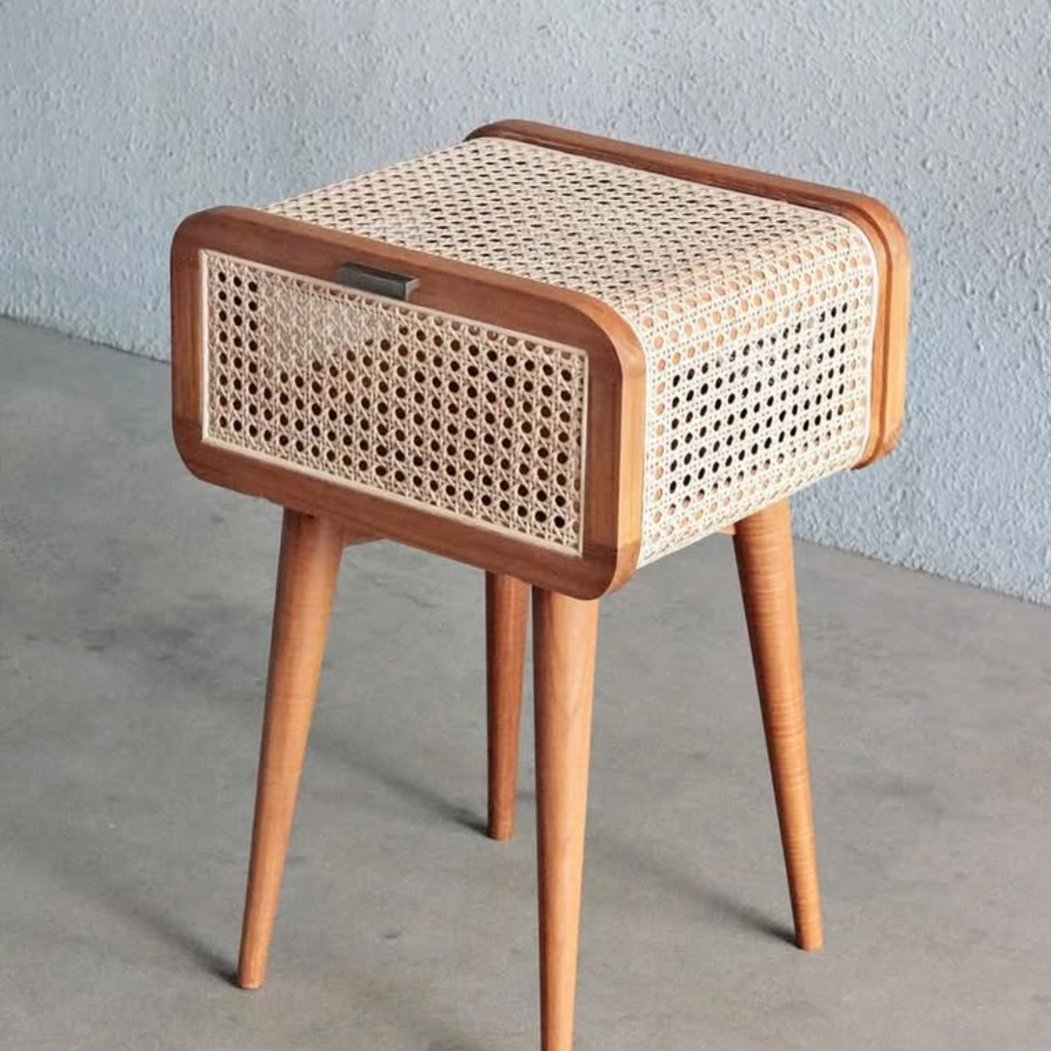 Solid Wood Rattan Side cabinet