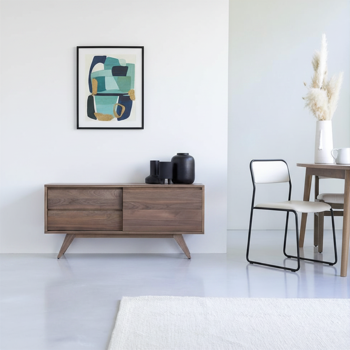 Solid Wood Walnut color cabinet (WITH PRODUCT SHOWCASE IN SHOWROOM)