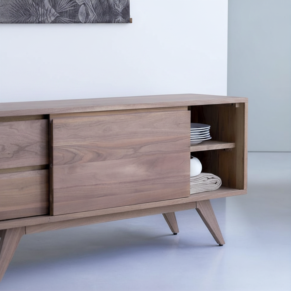 Solid Wood Walnut color cabinet (WITH PRODUCT SHOWCASE IN SHOWROOM)