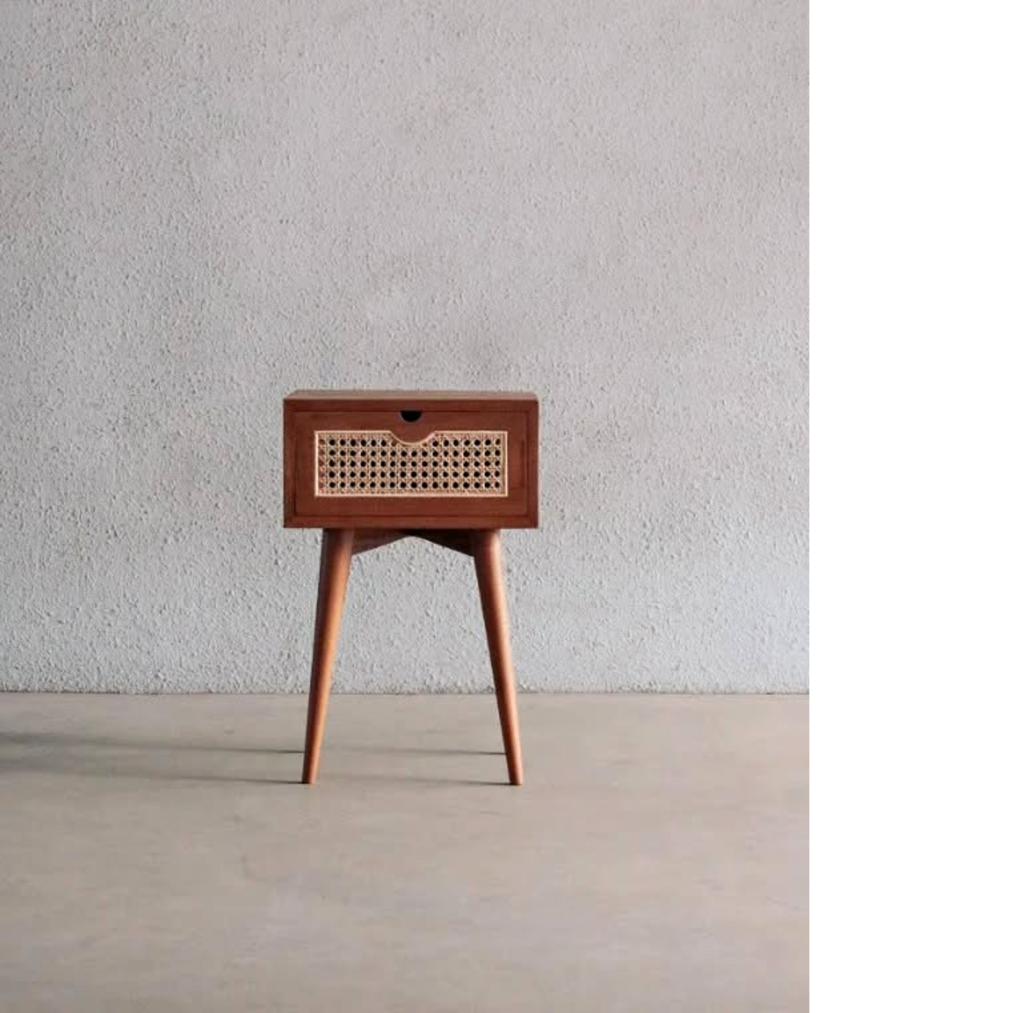 Rattan bedside table with cabinet
