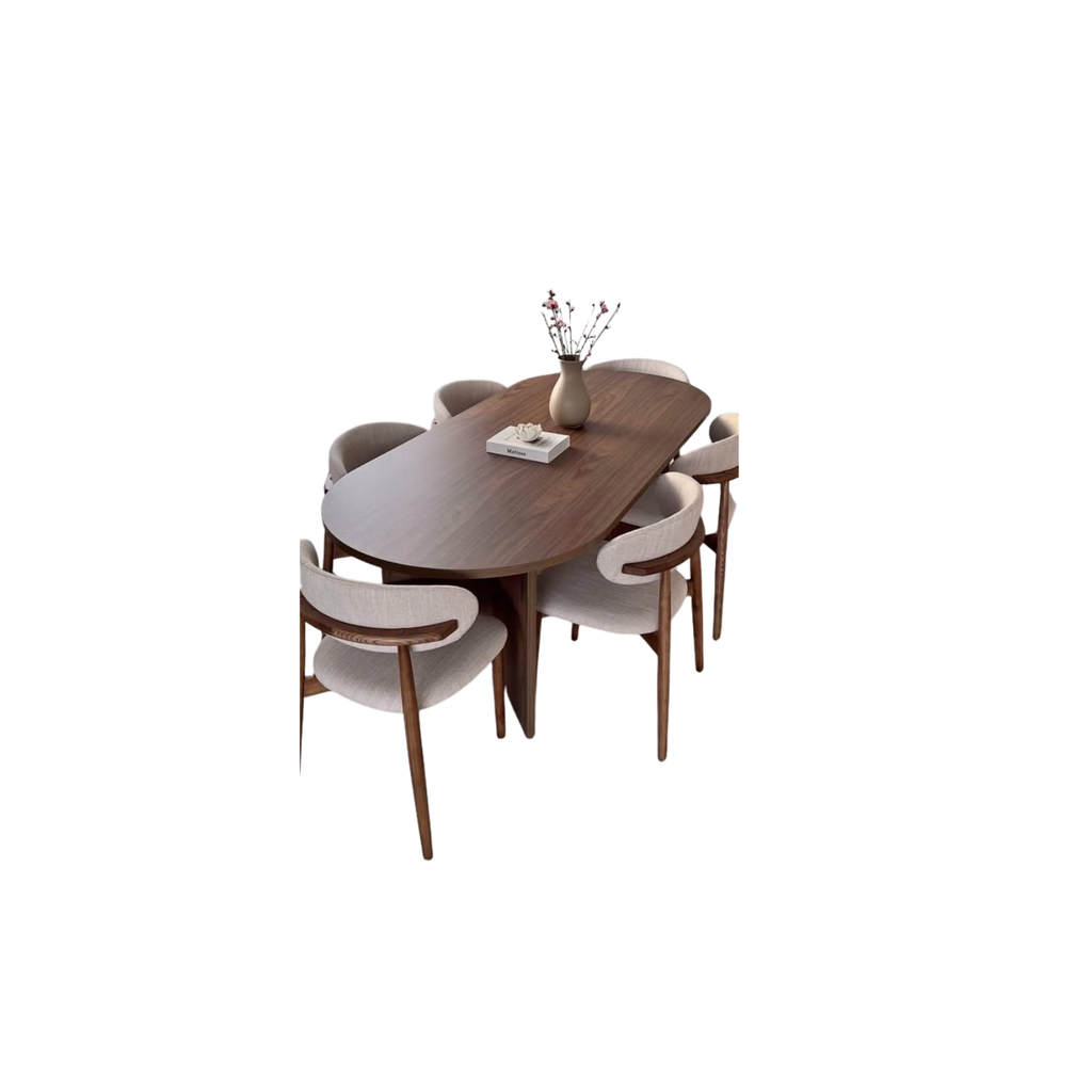 Solid Wood in Walnut Oval Dining Table