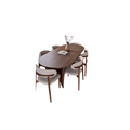 Solid Wood in Walnut Oval Dining Table