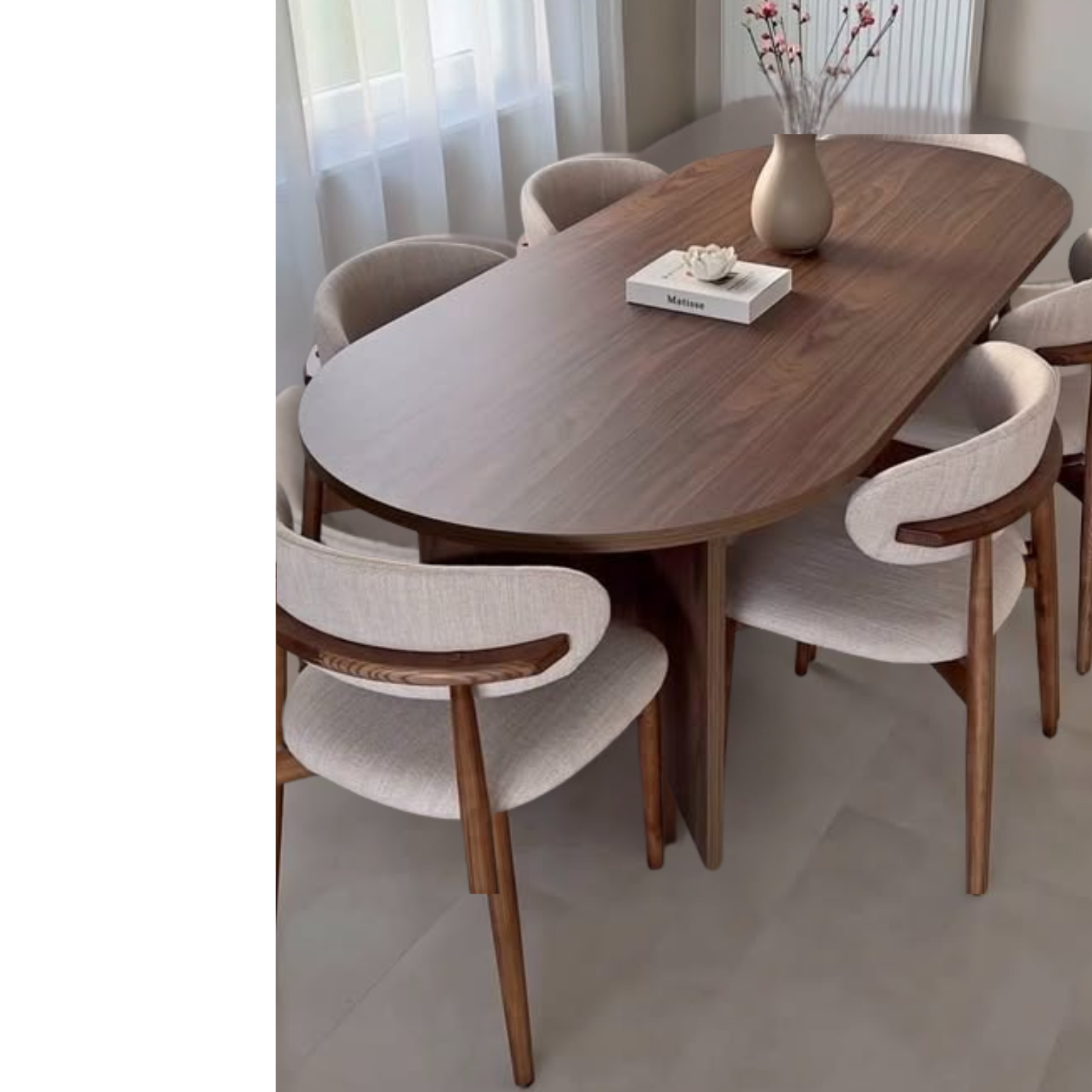 Solid Wood in Walnut Oval Dining Table