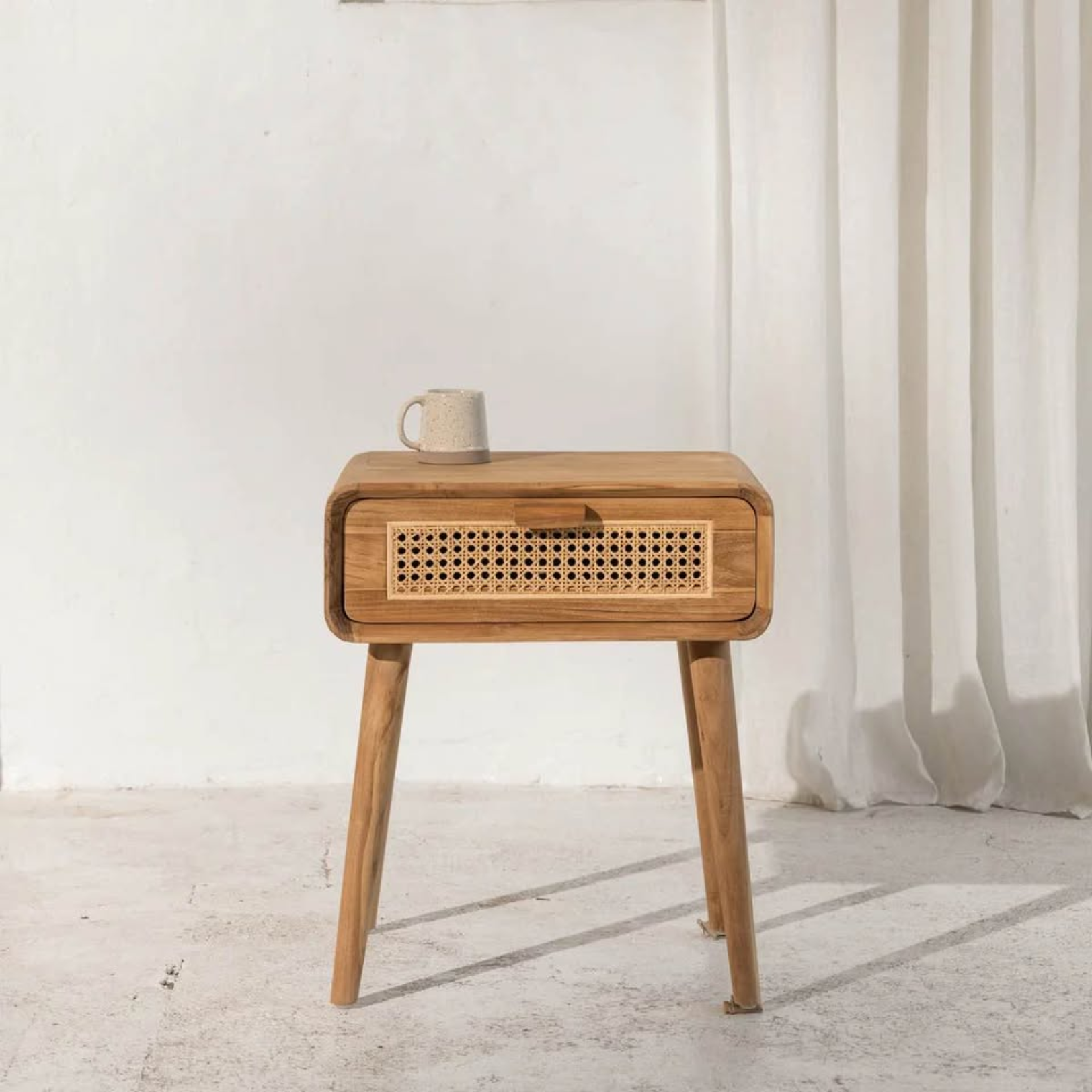 Rattan Wood Side table