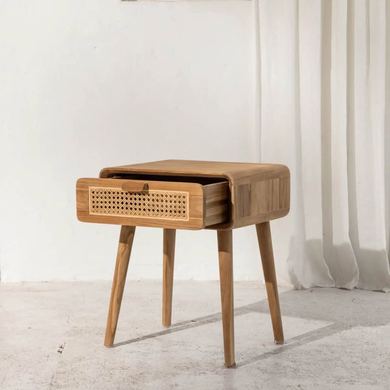 Rattan Wood Side table