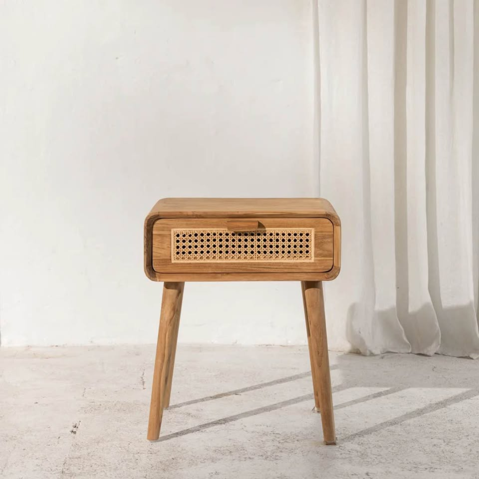 Rattan Wood Side table