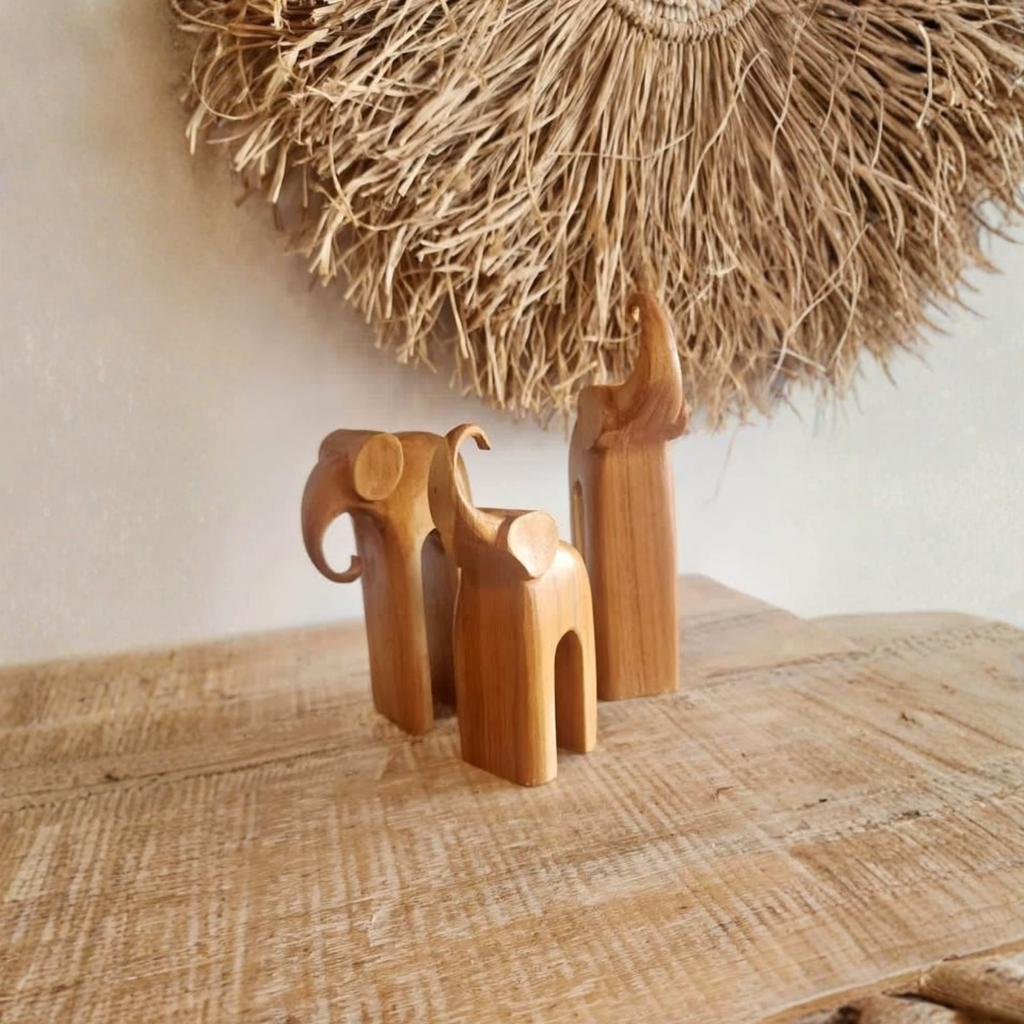 Wood Elephant Decorations