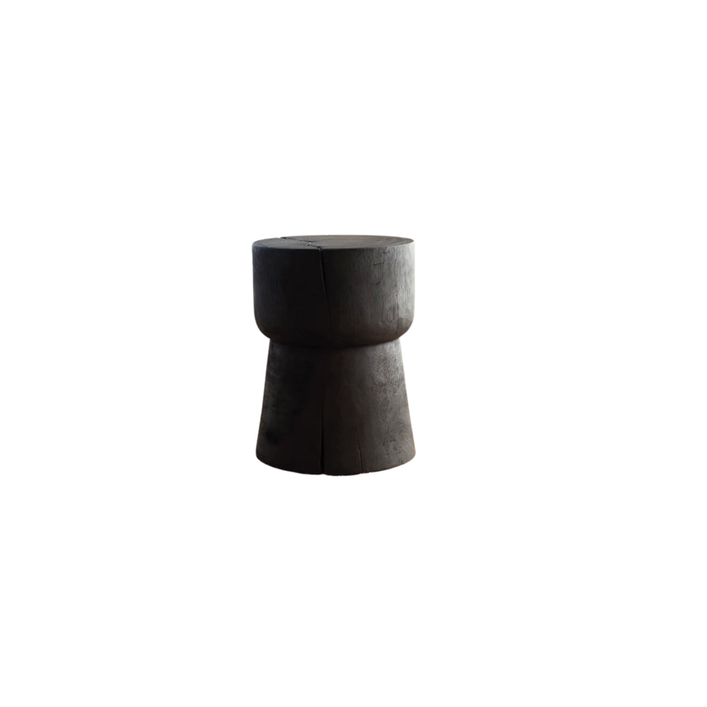 Solid Wood in Black Color Side Table
