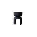 Solid Wood Side Table in Black