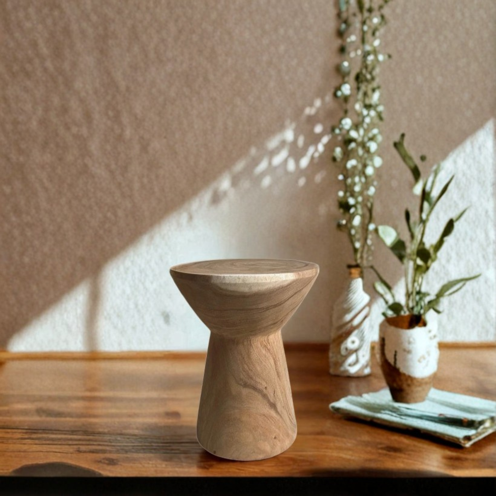 Solid Wood in Walnut color side table