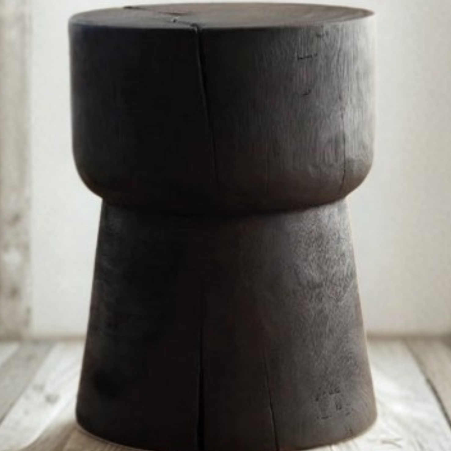 Solid Wood in Black Color Side Table