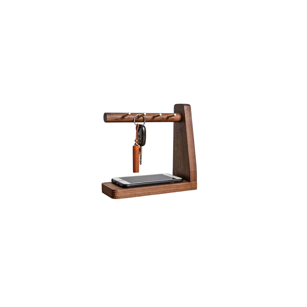 Wood Key Holder and cellphone stand