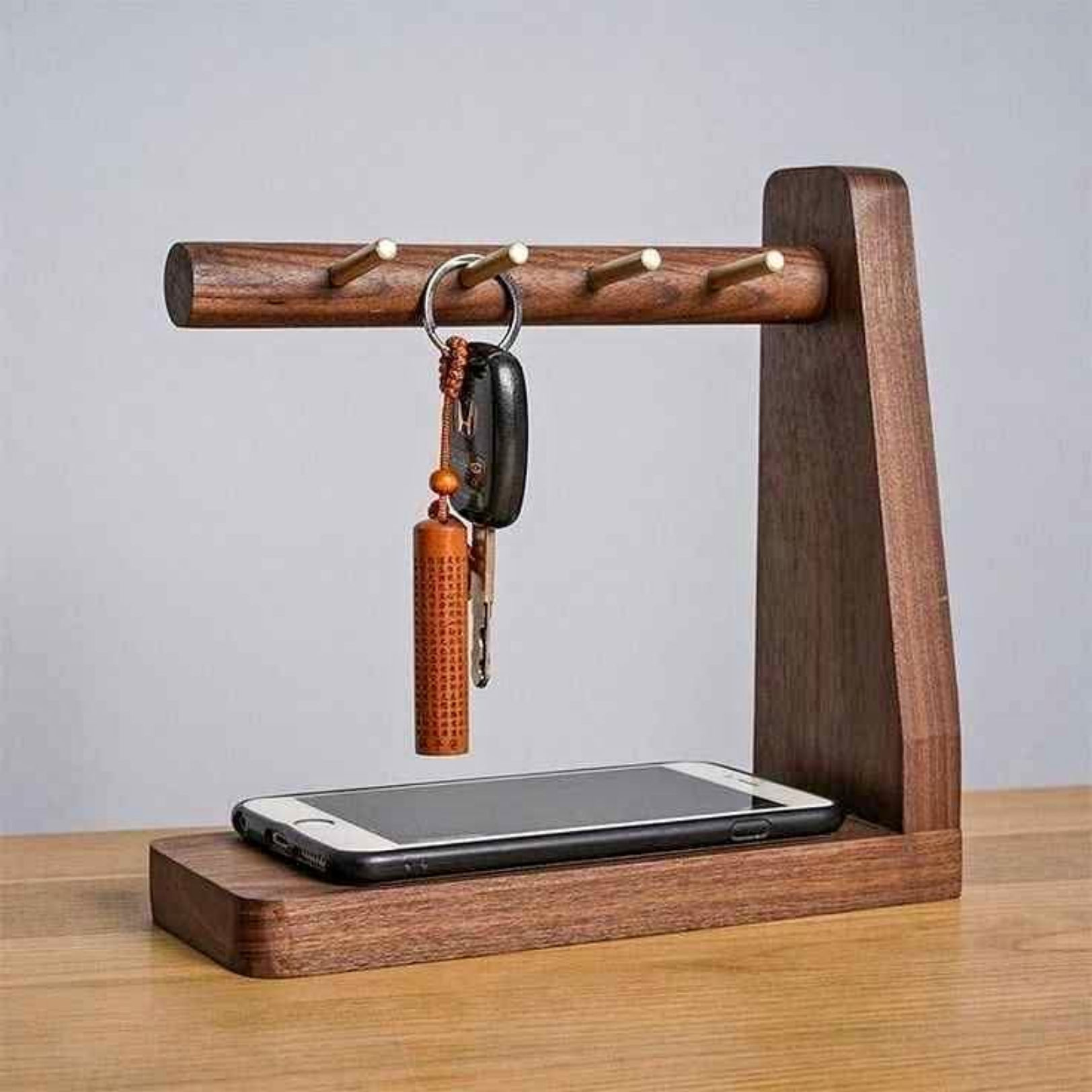 木質鑰匙架和手機座