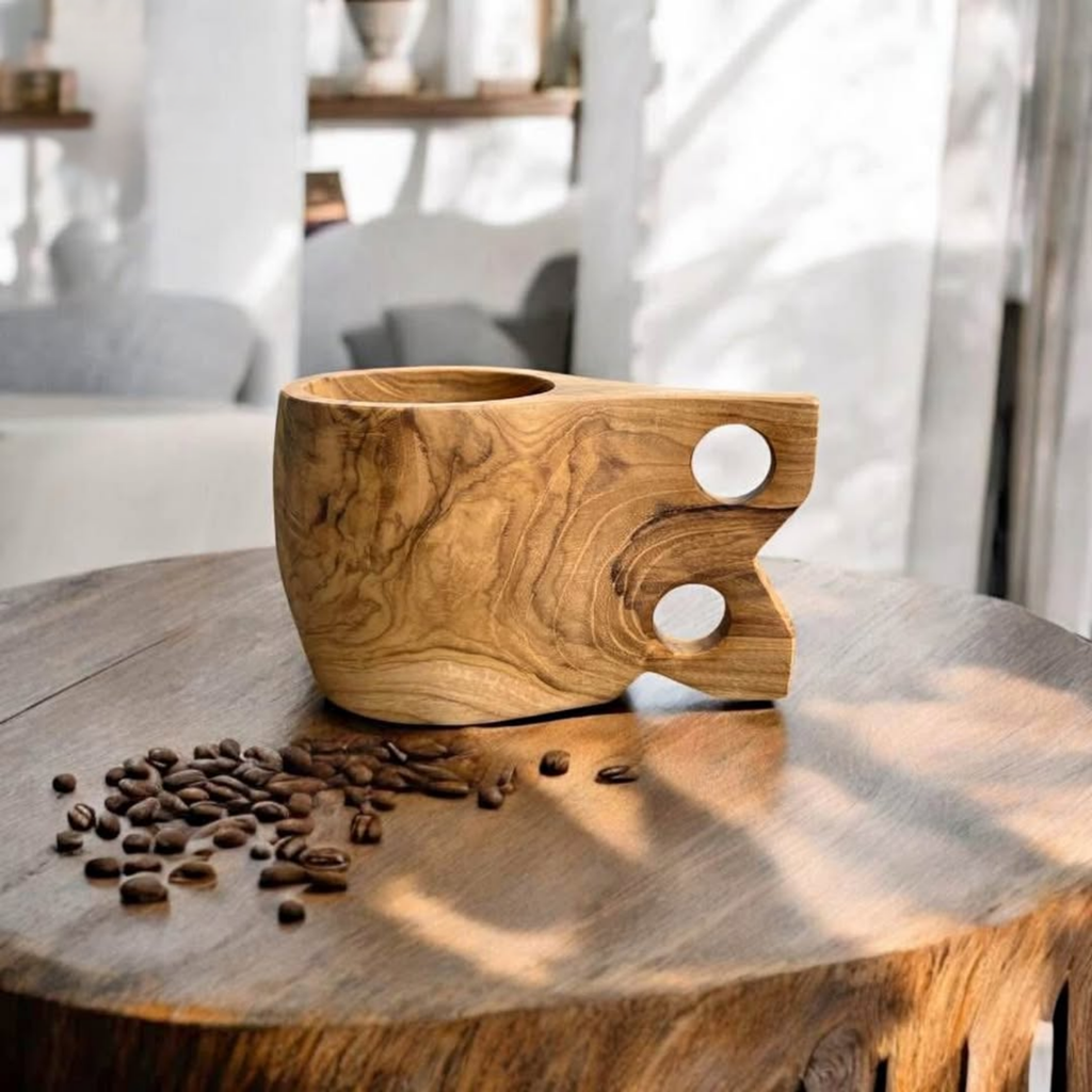 Solid Teak Wood Mug
