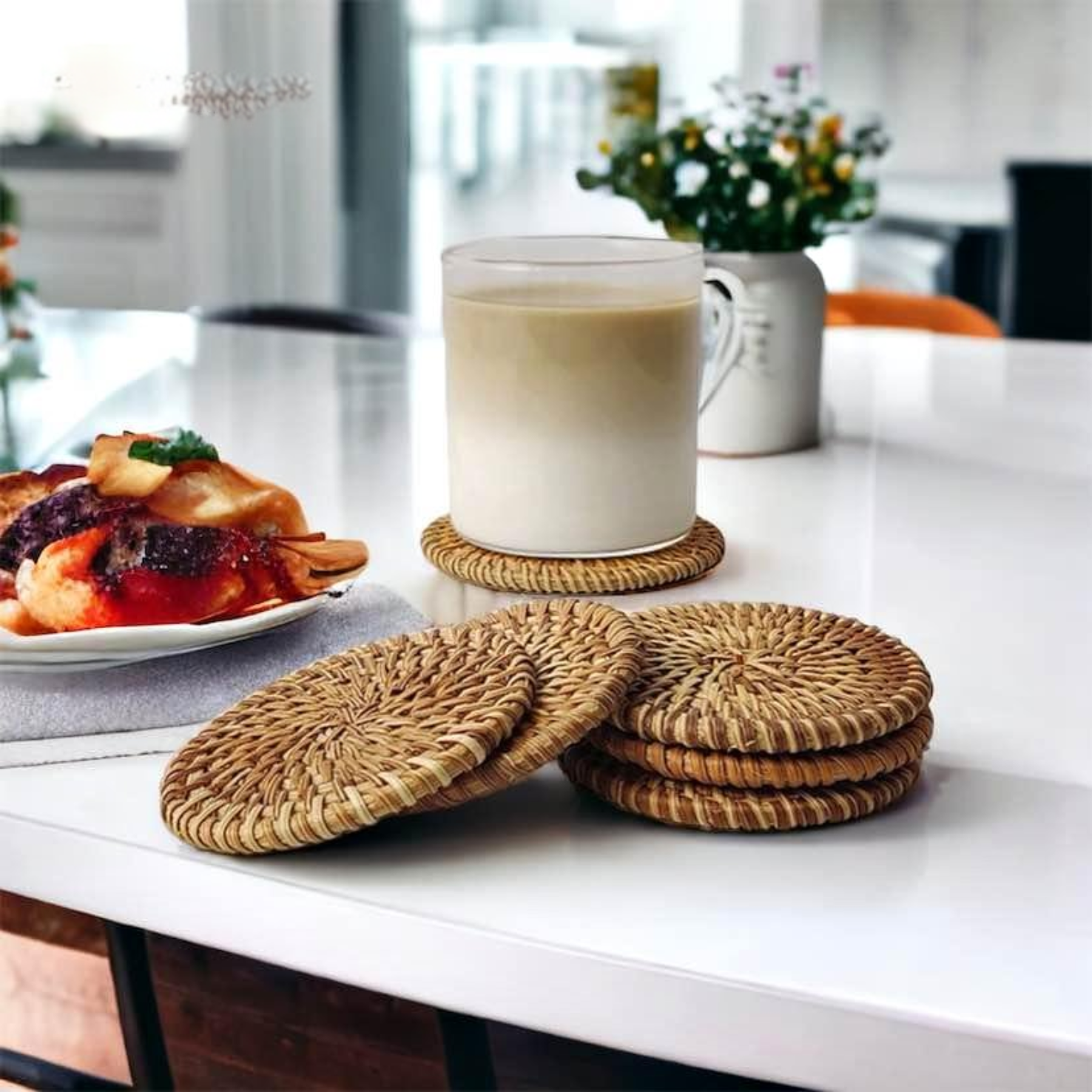 Rotan Coaster 10 pc