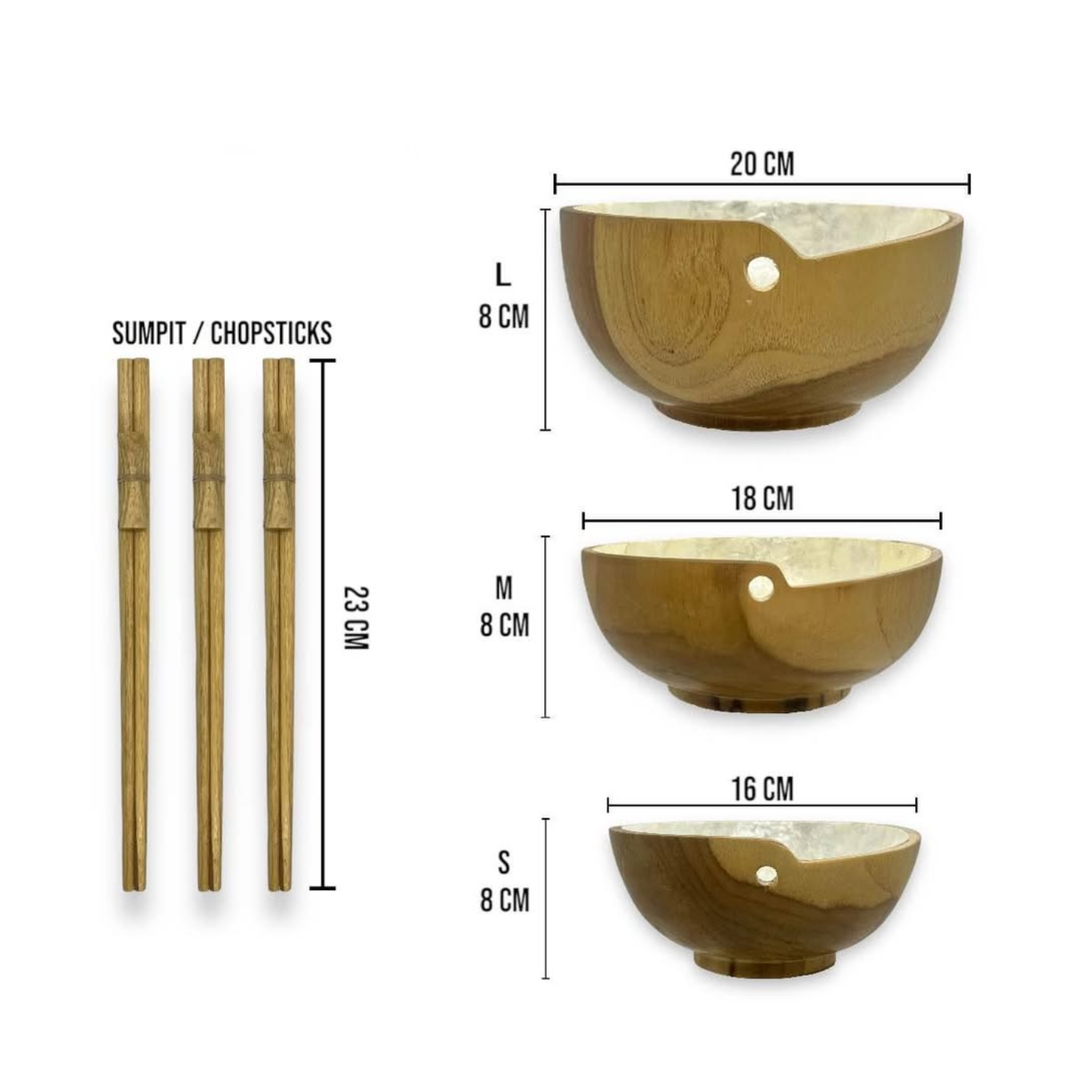 Wood Bowl 3 different sizes