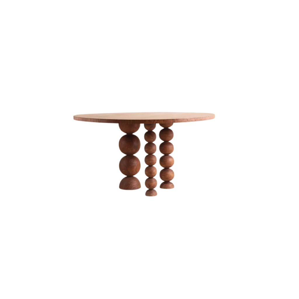 Solid Walnut color Teak Wood Dining Tablke
