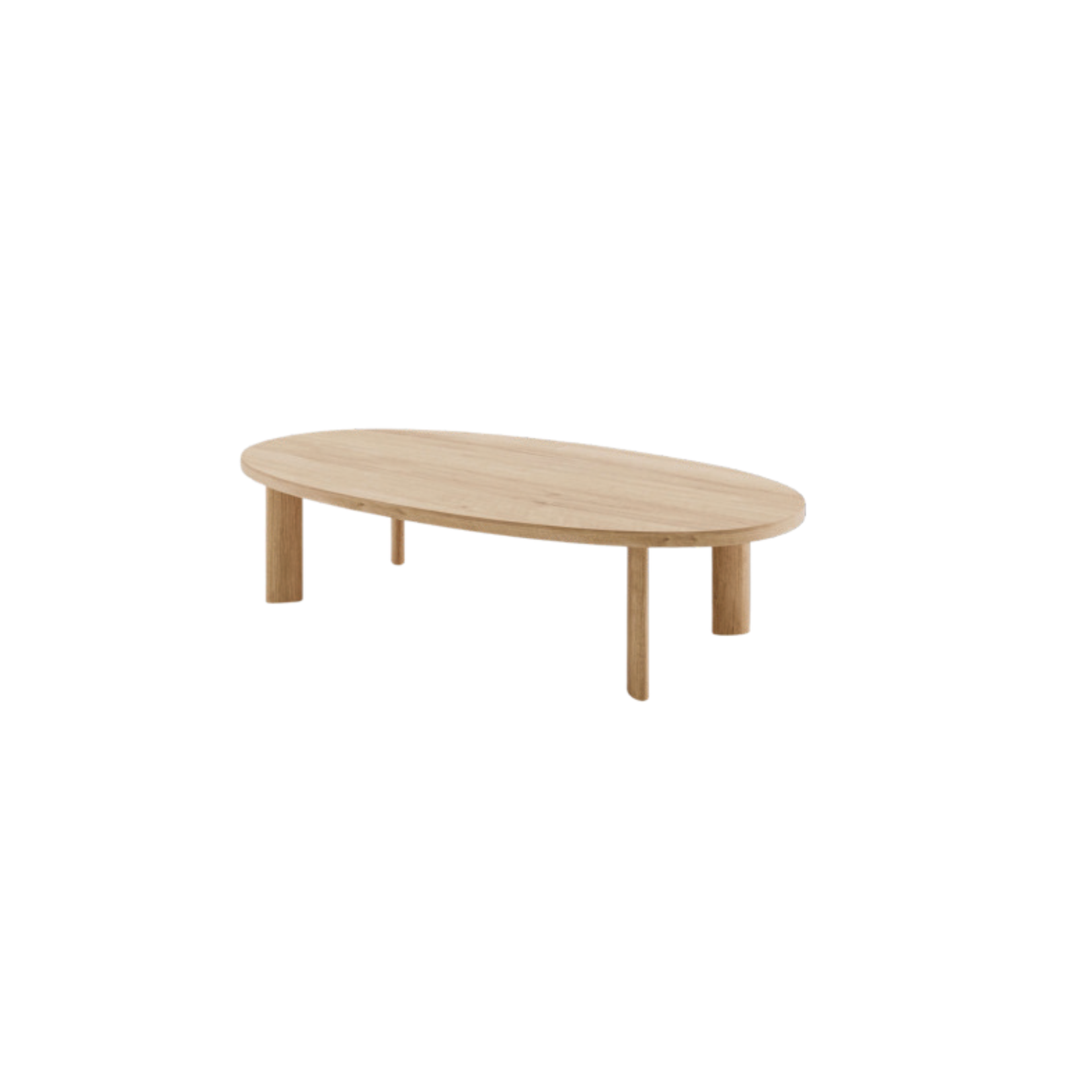 Solid Wood Oval Shape Coffee Table