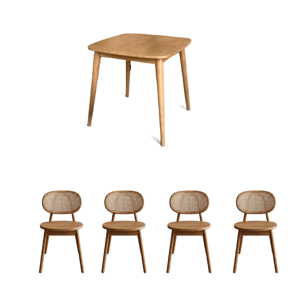Solid Wood Square Dining table with chairs package