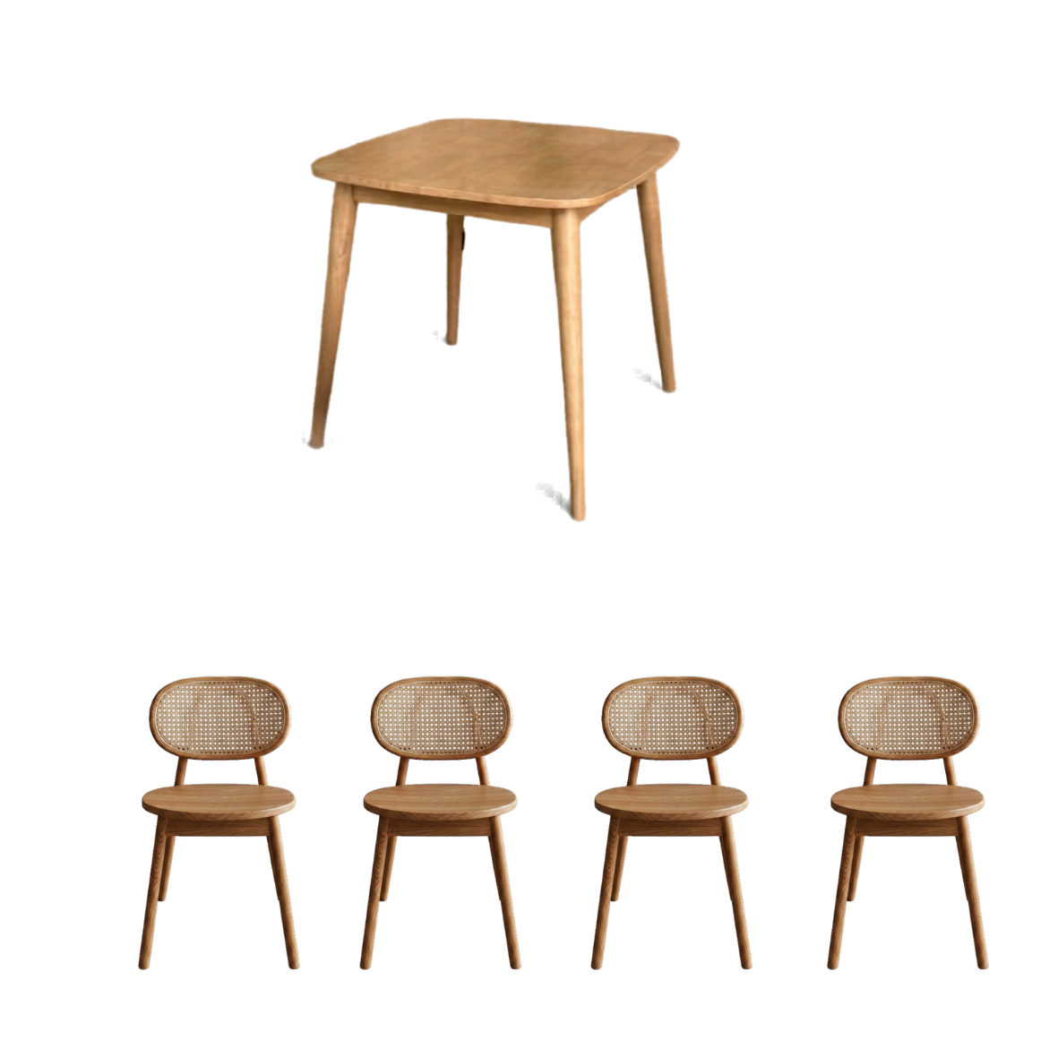 Solid Wood Square Dining table with chairs package