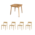 Solid Wood Square Dining Table and Chairs Package