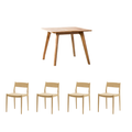 Solid Wood Square Dining Table with Chairs Package