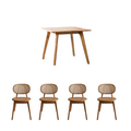 Solid Wood Square Dining Table with Chairs Package