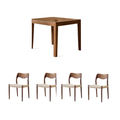 Solid Wood Square Table with Dining Chair Package (With product showcase)