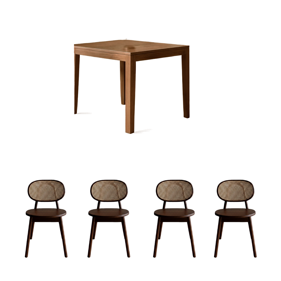 Solid Wood Dining table with Chairs Package (with product showcase)