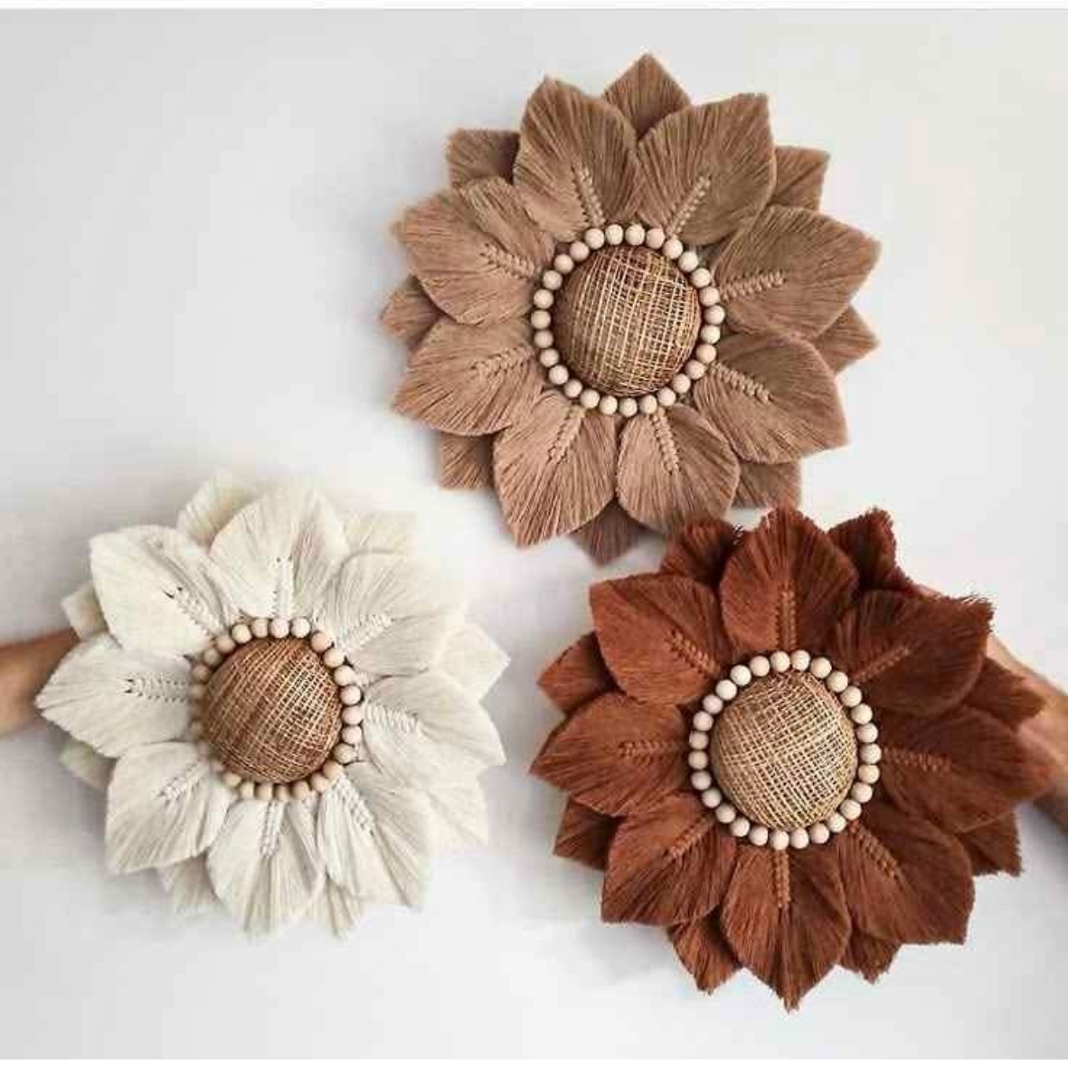 Macrame Fabric Flower Wall Deco