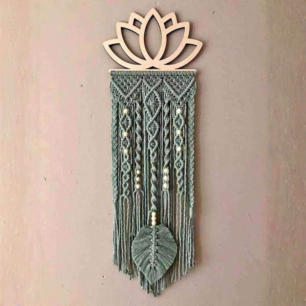 Handmade Macrame Lotus Wall Deco
