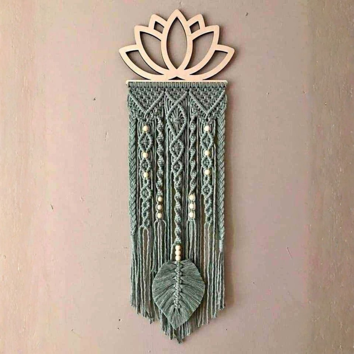 Handmade Macrame Lotus Wall Deco