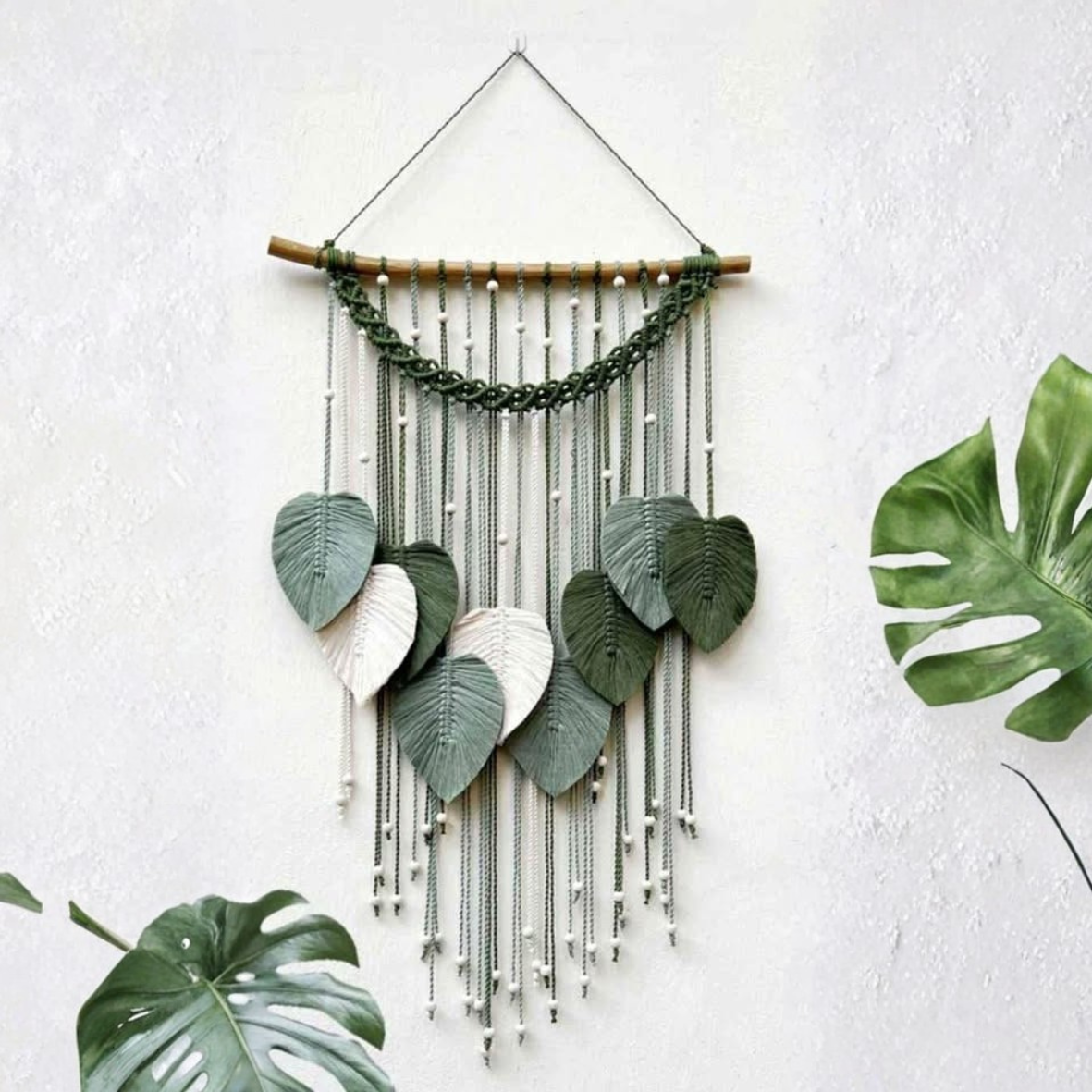 Handmade Macrame Leaves Wall Deco