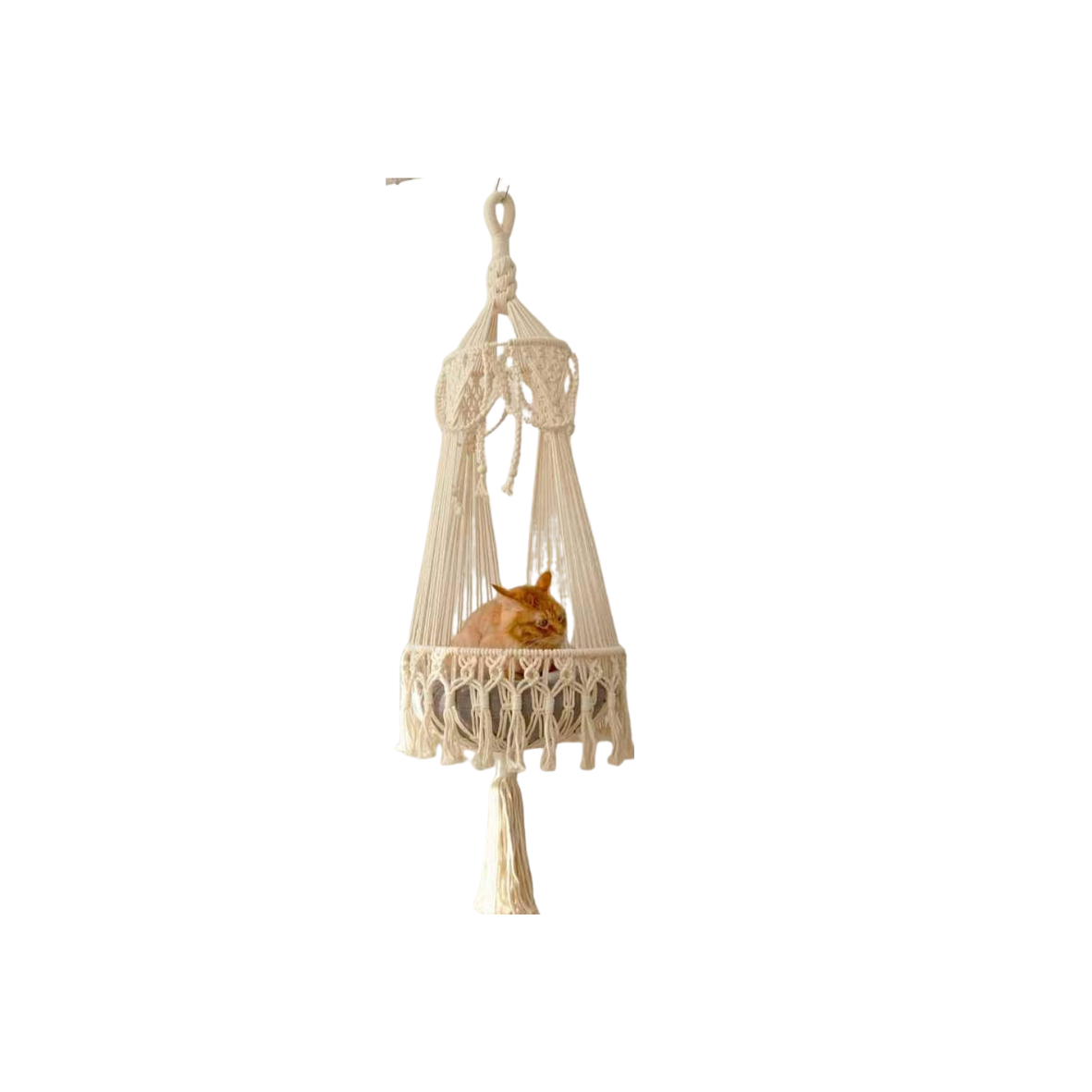 Handmade Macrame Cat's Basket