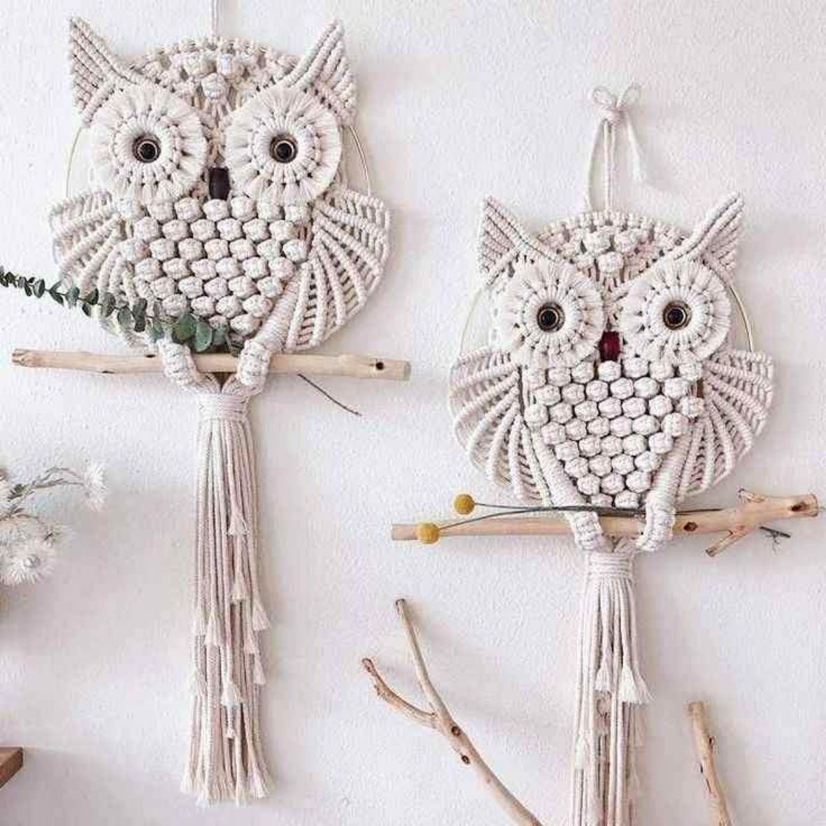 Handmade Macrame Owl Wall Deco