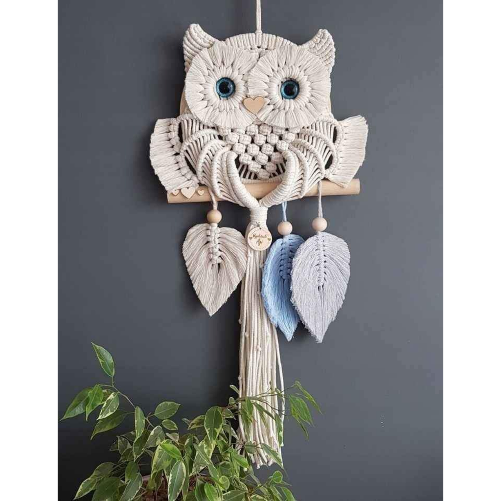 Handmade Macrame Owl Wall Deco
