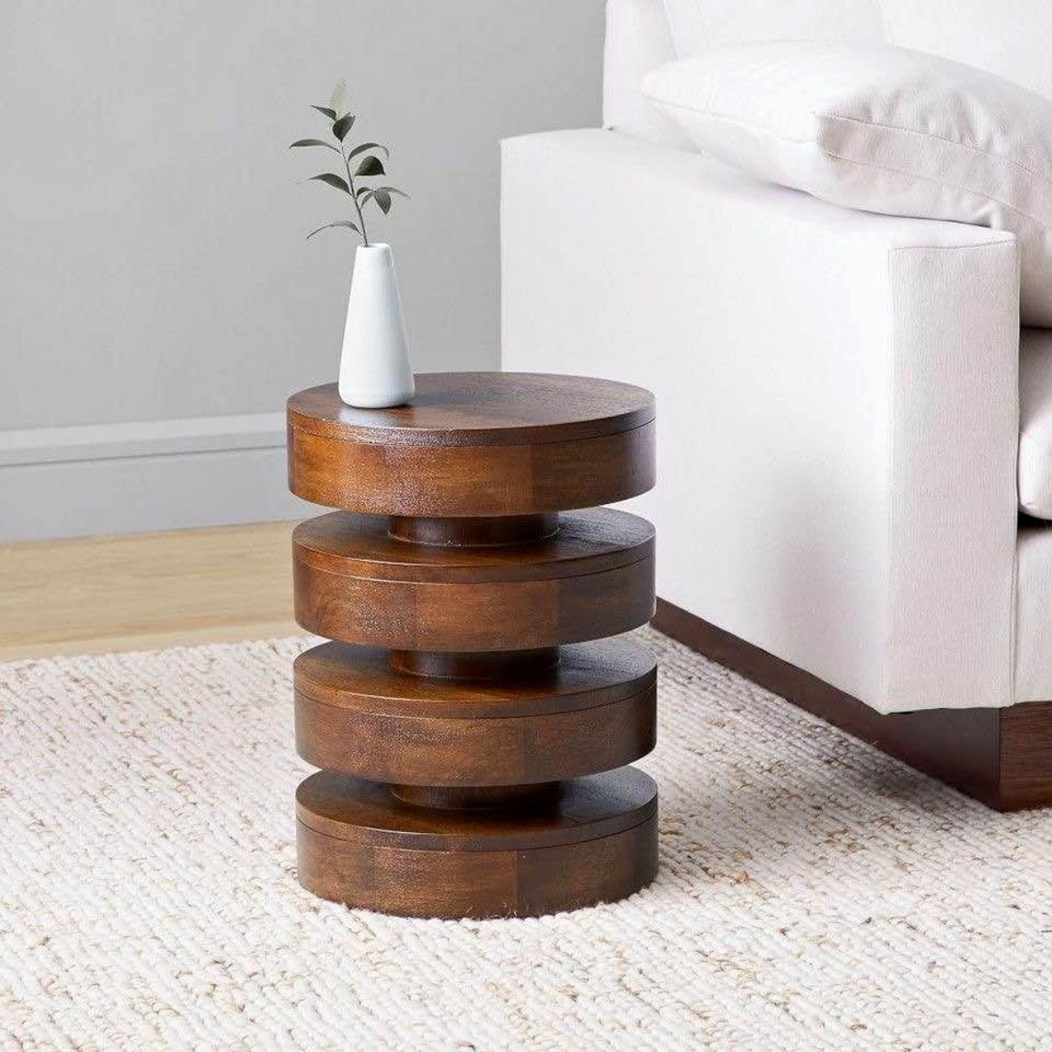 Haussmann Wood Towering Rings Table