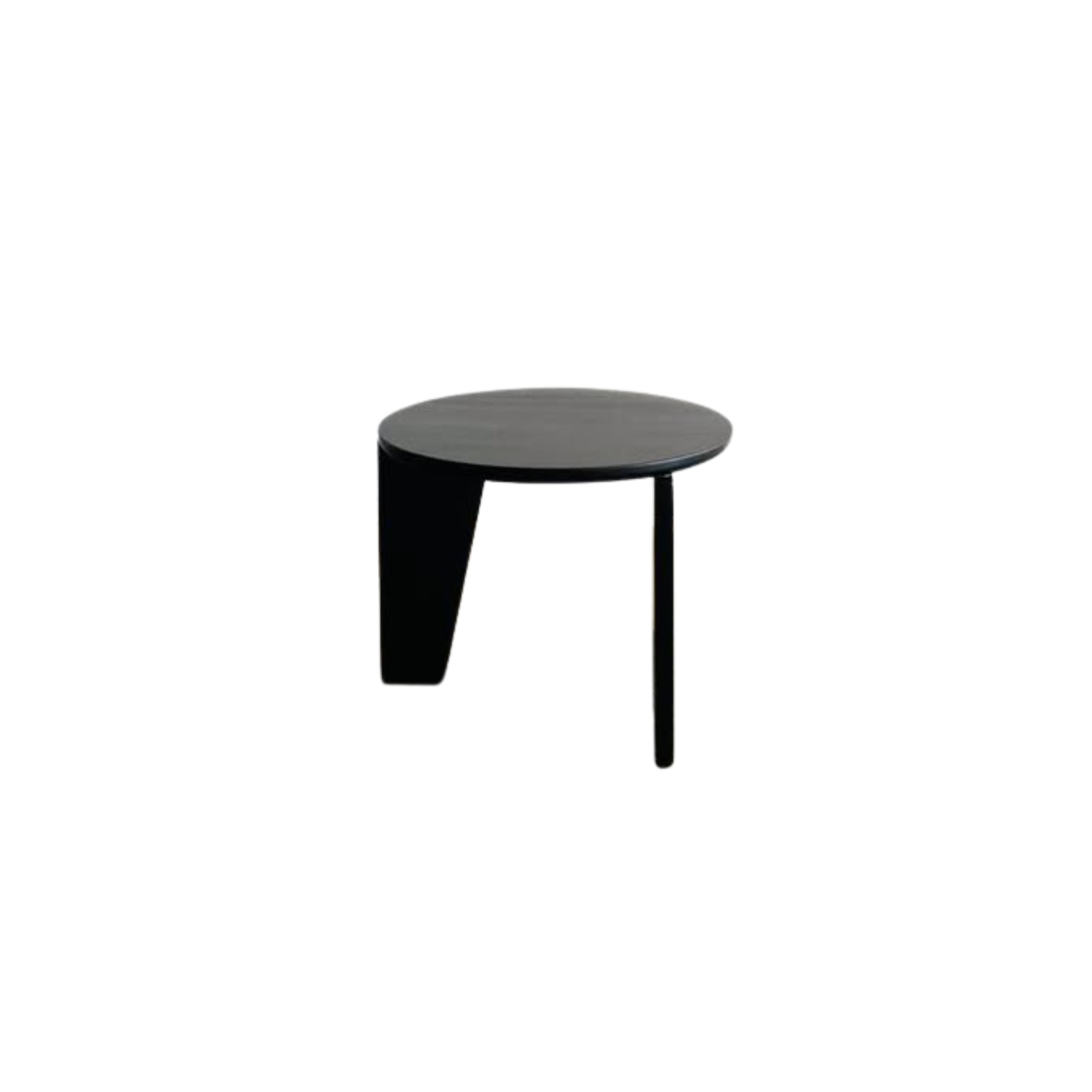 Black Round Solid Wood Coffee Table