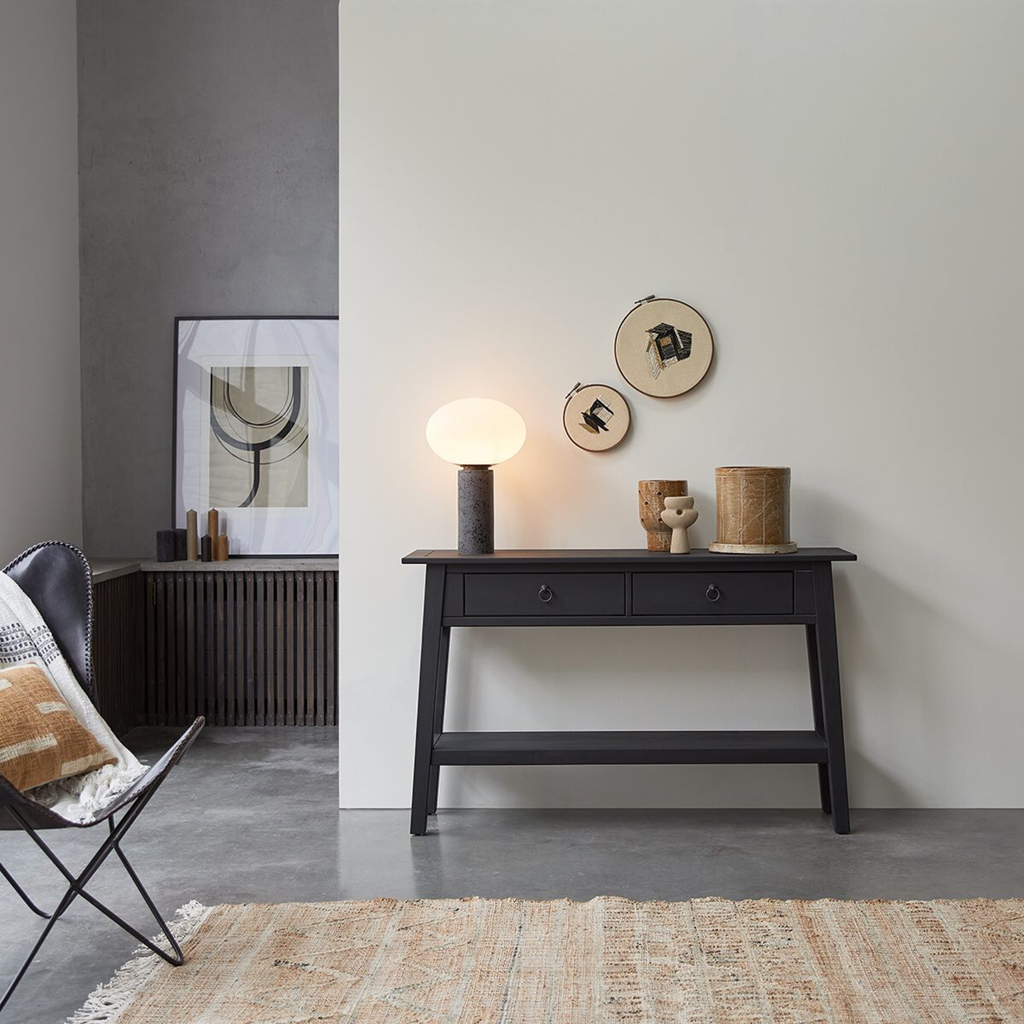 Solid Wood Black Color Living Room Side Cabinet