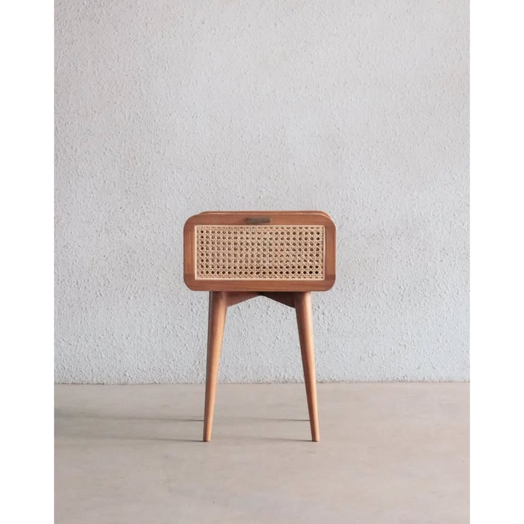 Solid Wood Rattan Side cabinet