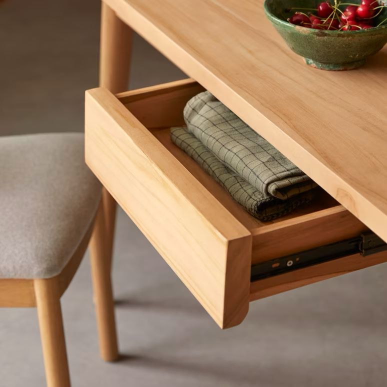 Oak color Solid Teak Wood Table
