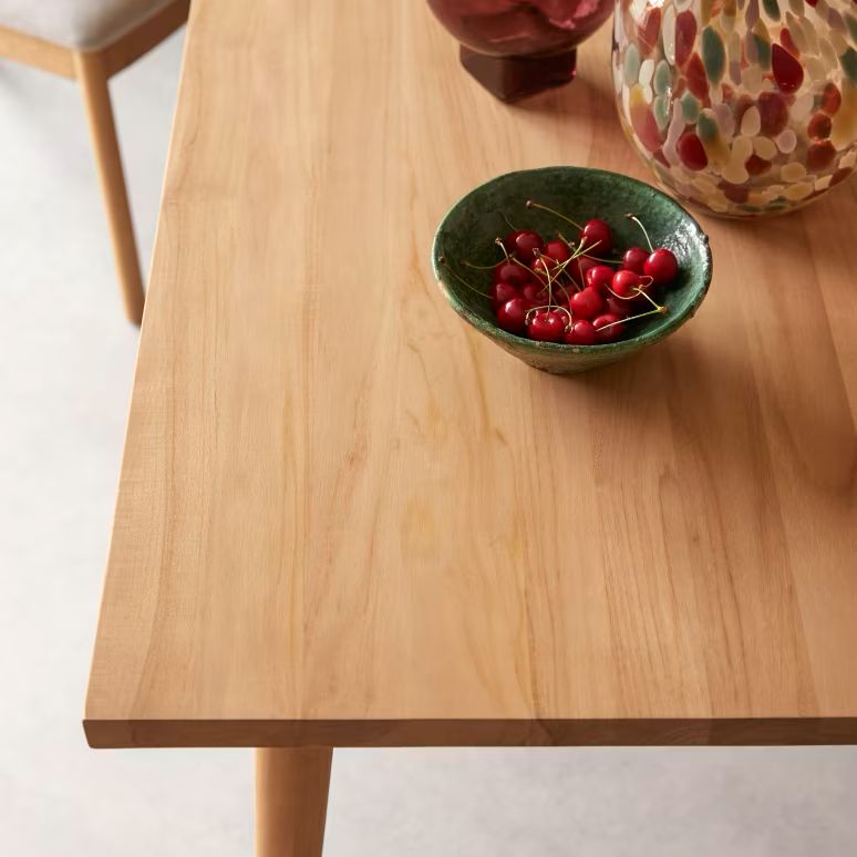 Oak color Solid Teak Wood Table