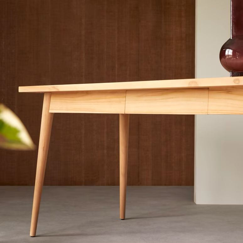 Oak color Solid Teak Wood Table
